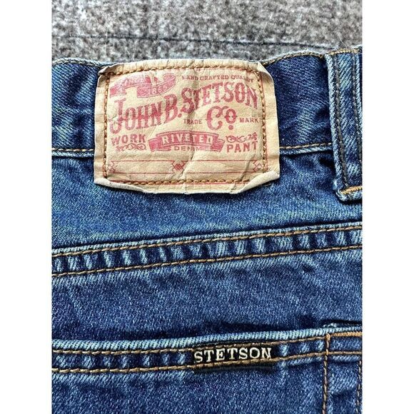 John B Stetson Modern Straight Leg Denim Jeans 32x34 No 1312 - Picture 8 of 11